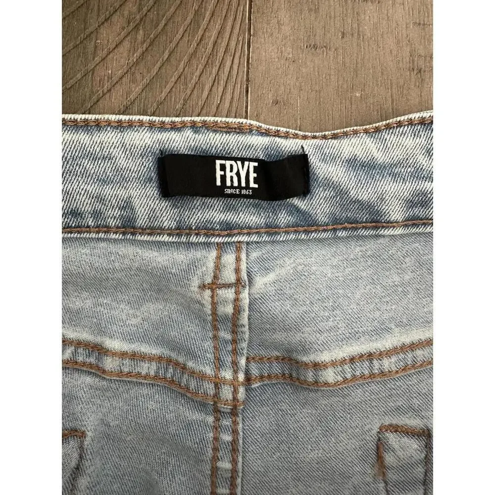 FRYE High Rise Straight Leg Light Wash Denim Jeans Women’s size 14/32 - Picture 7 of 15